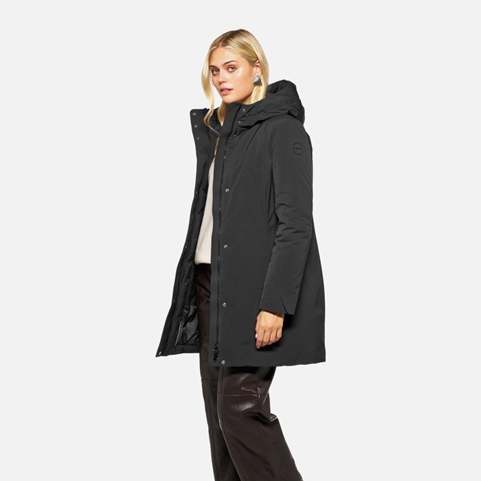 Langer Parka SPHERICA DAME Schwarz | GEOX
