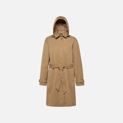 Long parka MANTINEA WOMAN Hazelnut Brown - image number 6 | GEOX