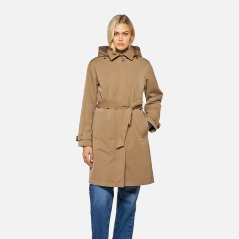 Long parka MANTINEA WOMAN Hazelnut Brown - image number 2 | GEOX
