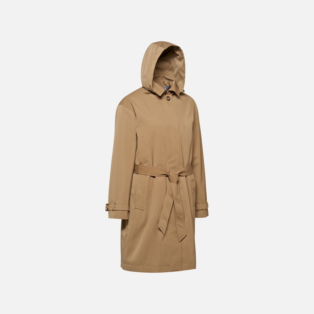 Long parka MANTINEA WOMAN Hazelnut Brown - image number 7 | GEOX