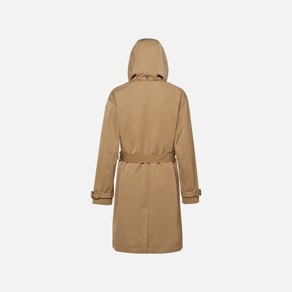 Long parka MANTINEA WOMAN Hazelnut Brown - image number 8 | GEOX