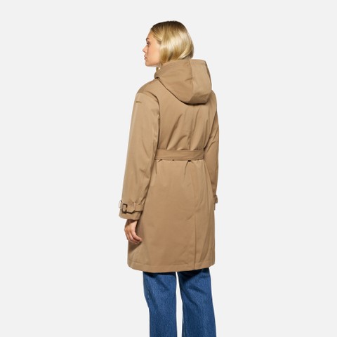 Long parka MANTINEA WOMAN Hazelnut Brown - image number 3 | GEOX