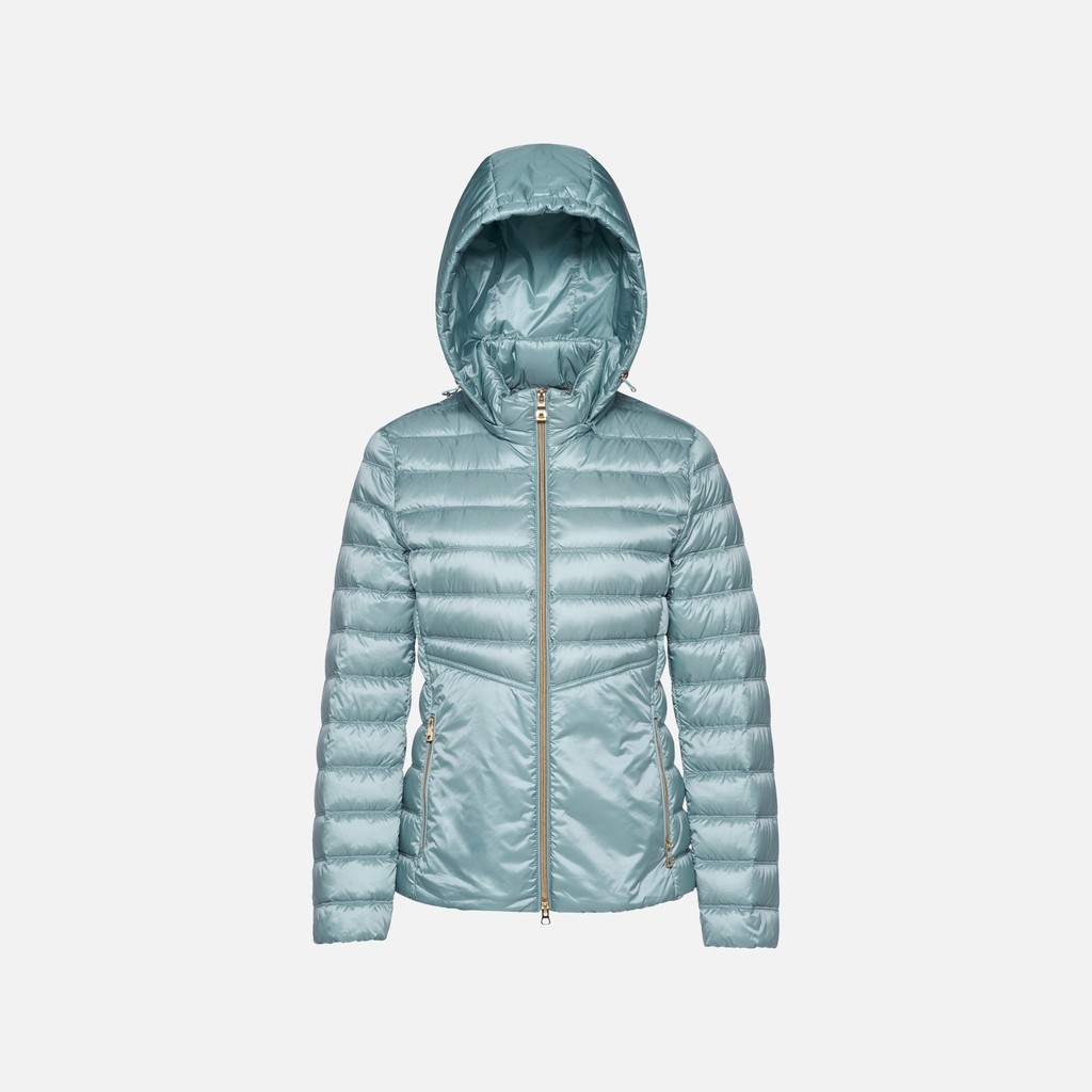 Quilted down jacket JAYSEN WOMAN Arona blue - image number 4 | GEOX