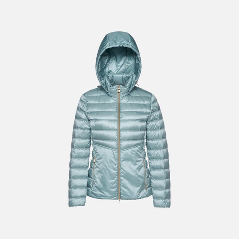 Quilted down jacket JAYSEN WOMAN Arona blue - image number 4 | GEOX