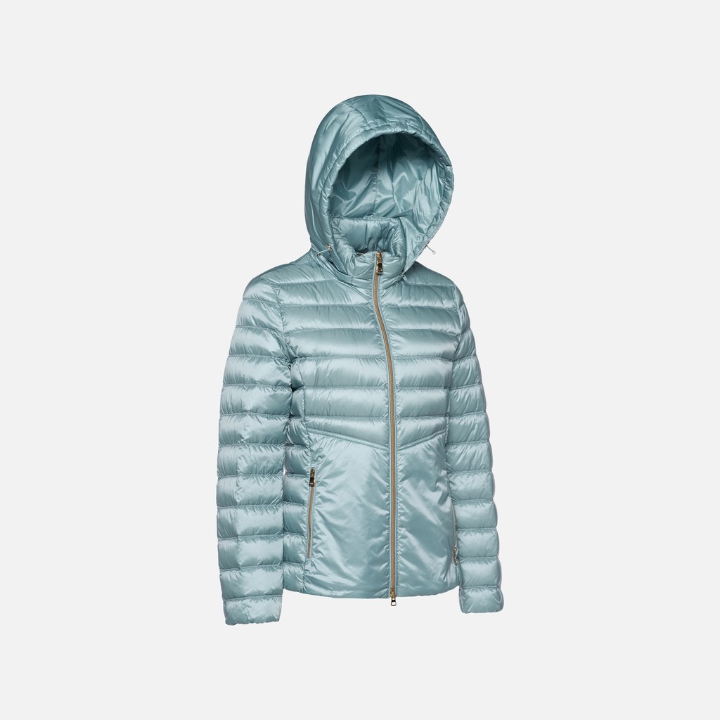 Quilted down jacket JAYSEN WOMAN Arona blue - image number 5 | GEOX