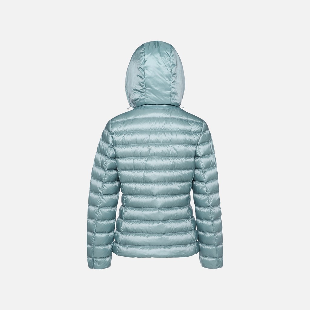 Quilted down jacket JAYSEN WOMAN Arona blue - image number 6 | GEOX