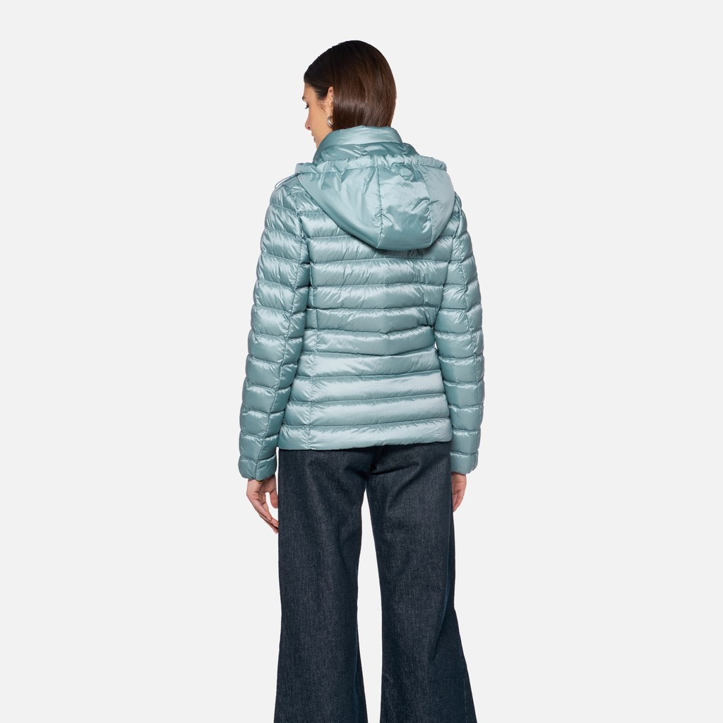 Quilted down jacket JAYSEN WOMAN Arona blue - image number 2 | GEOX