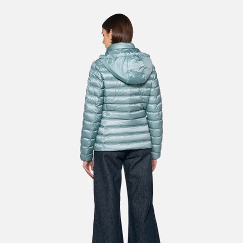 Quilted down jacket JAYSEN WOMAN Arona blue - image number 2 | GEOX