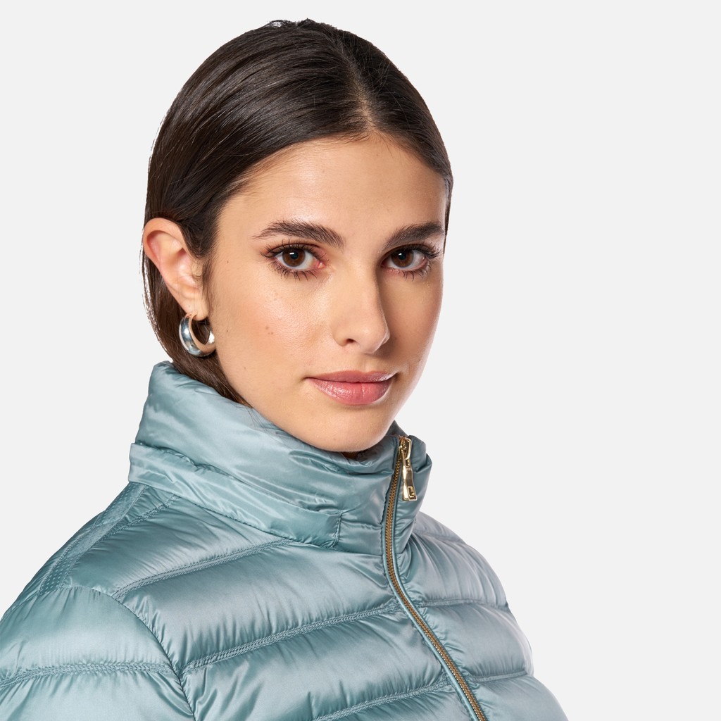Quilted down jacket JAYSEN WOMAN Arona blue - image number 3 | GEOX