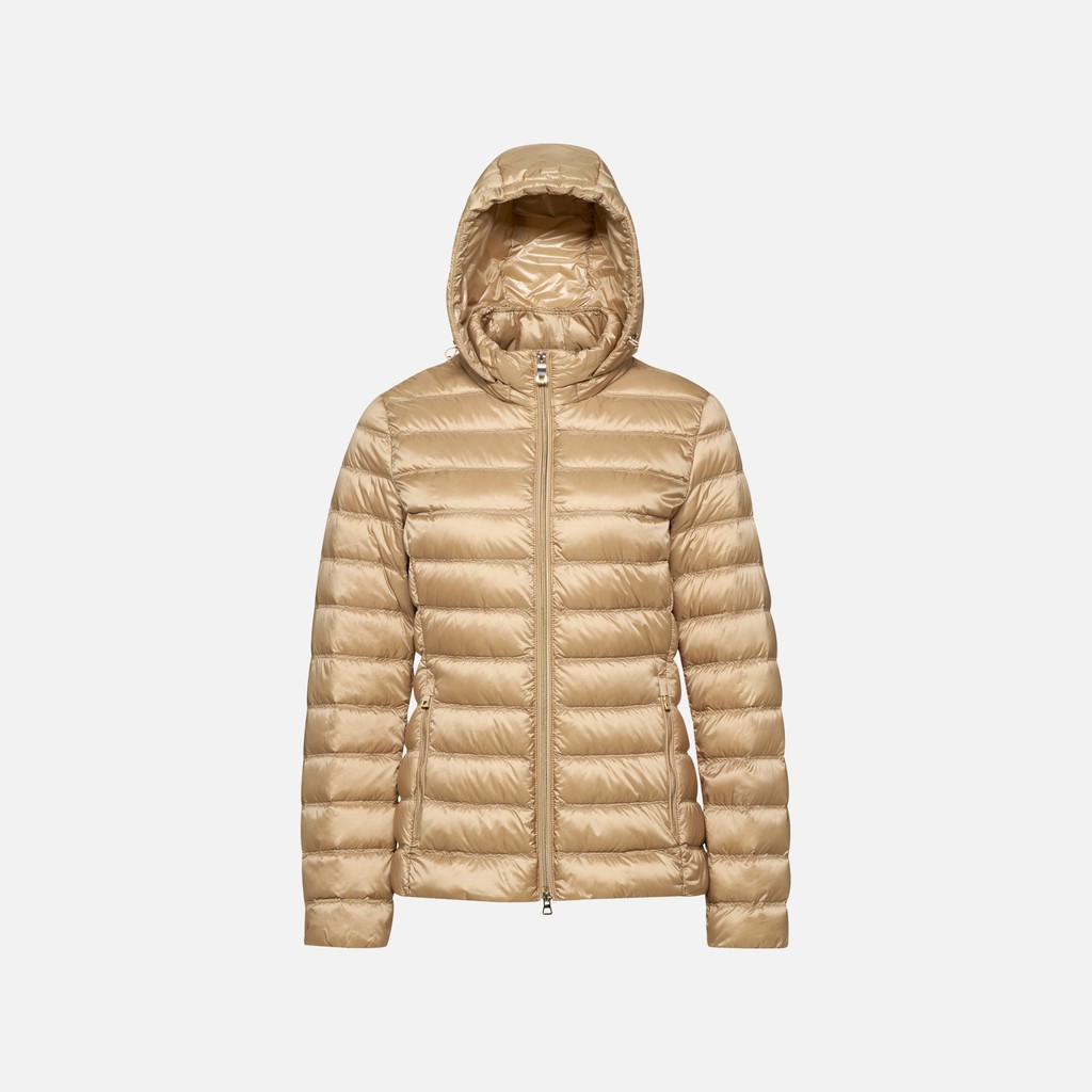 Quilted down jacket JAYSEN WOMAN Nougat - image number 5 | GEOX