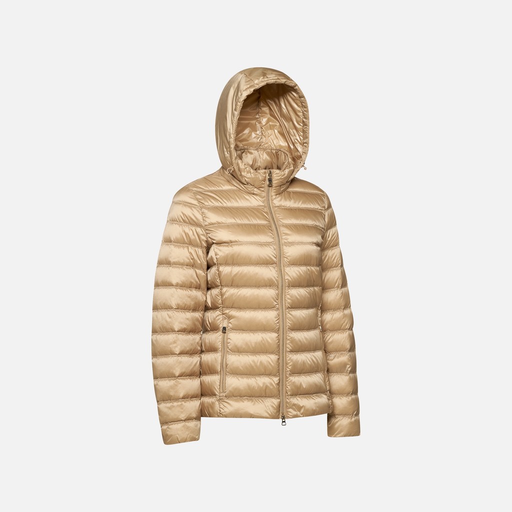 Quilted down jacket JAYSEN WOMAN Nougat - image number 6 | GEOX