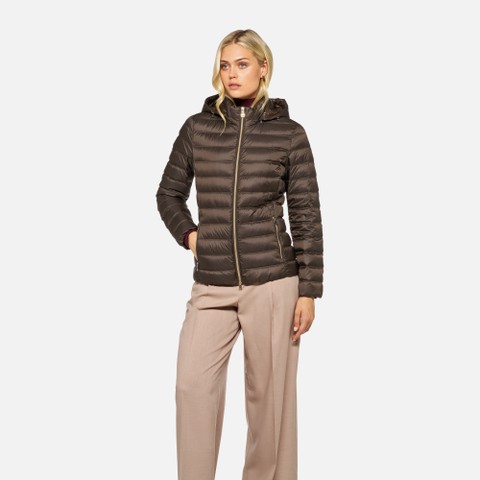 Gesteppte Daunenjacke JAYSEN DAME Dunkelbraun - image number 1 | GEOX