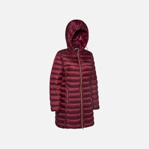 Full-length quilted coat JAYSEN WOMAN Tawny Port - image number 5 | GEOX