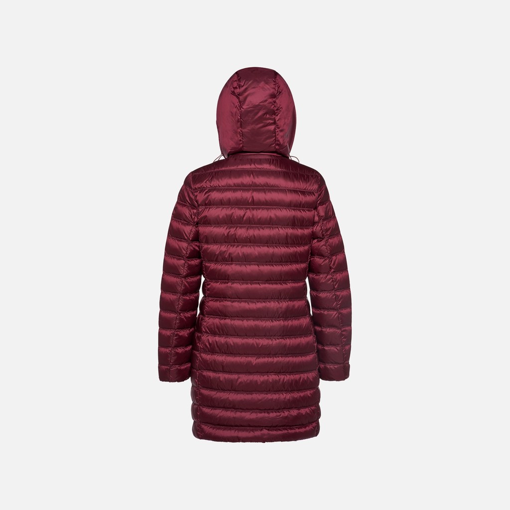 Full-length quilted coat JAYSEN WOMAN Tawny Port - image number 6 | GEOX