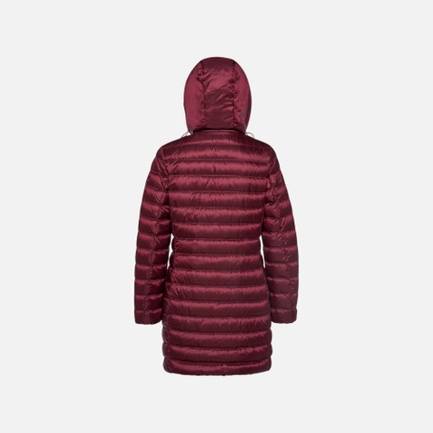 Full-length quilted coat JAYSEN WOMAN Tawny Port - image number 6 | GEOX