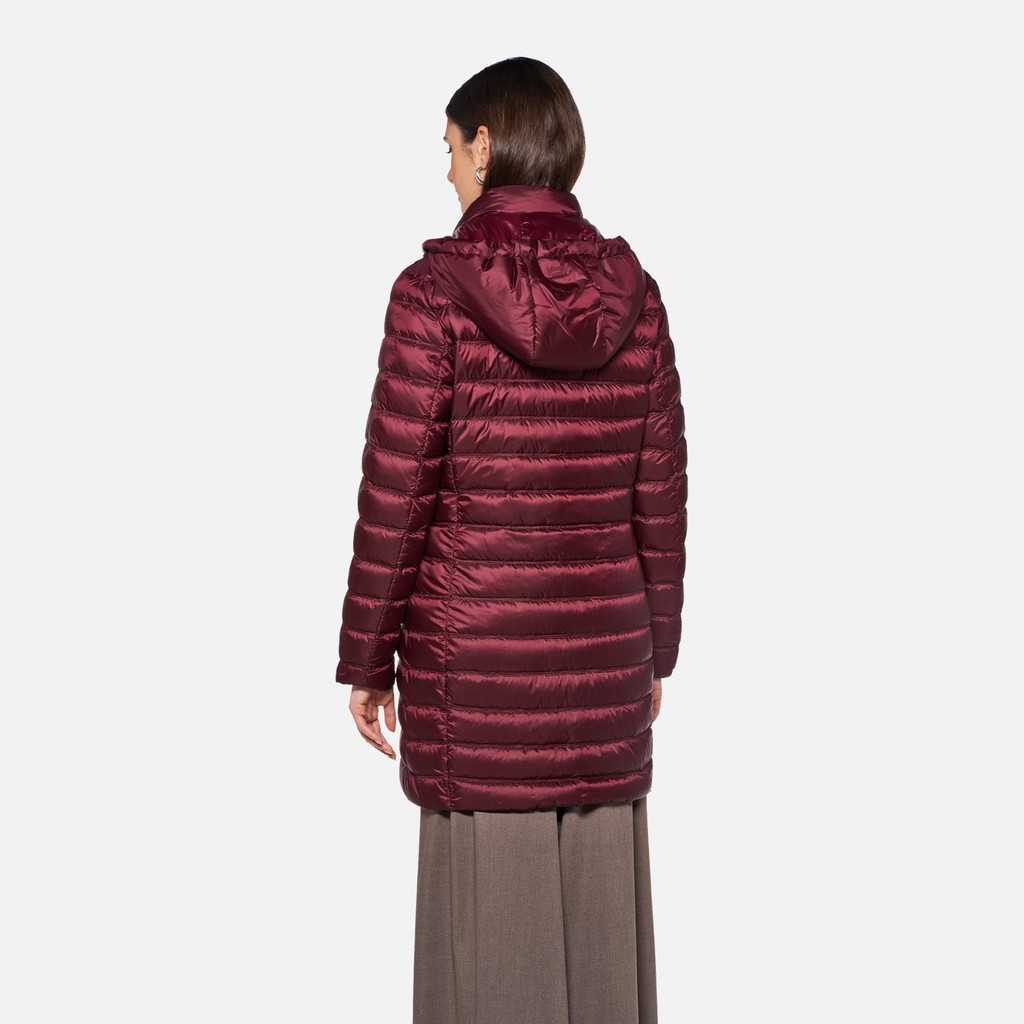 Full-length quilted coat JAYSEN WOMAN Tawny Port - image number 2 | GEOX
