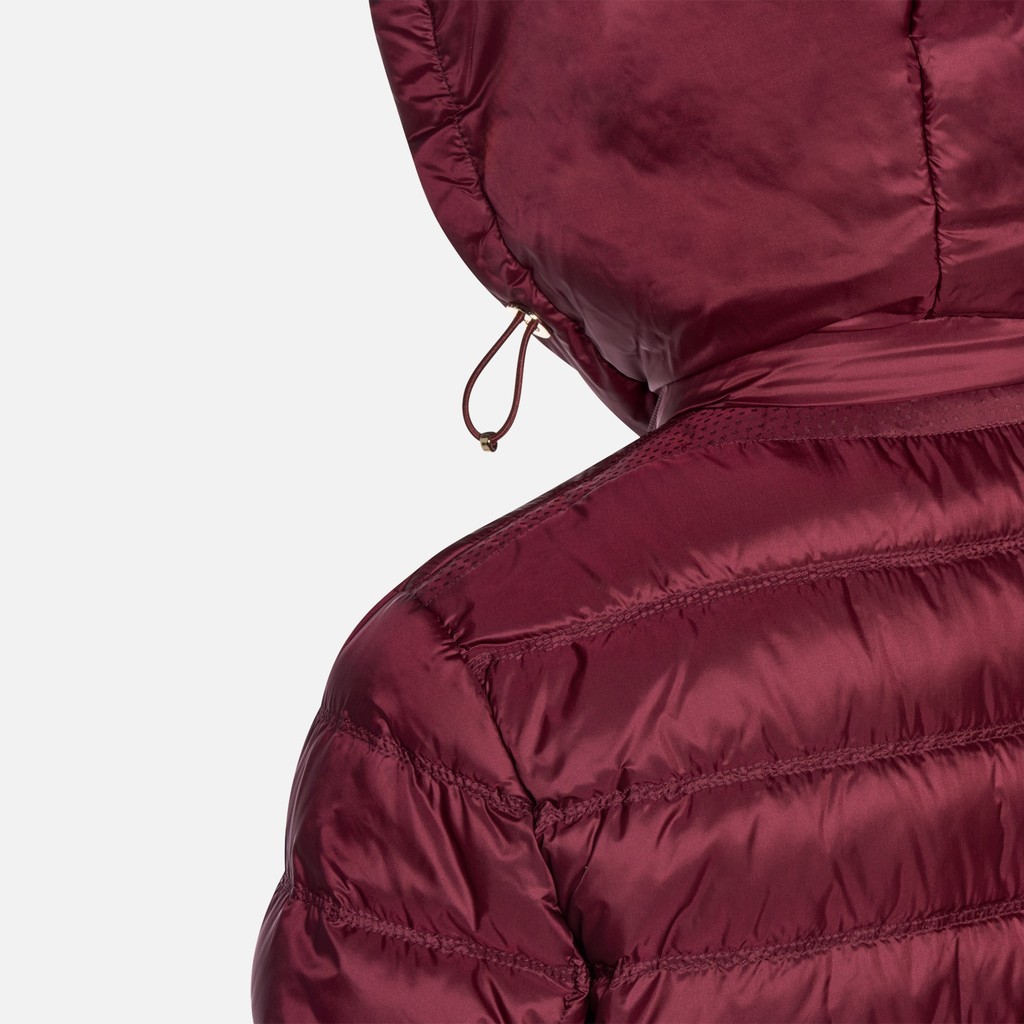 Full-length quilted coat JAYSEN WOMAN Tawny Port - image number 7 | GEOX