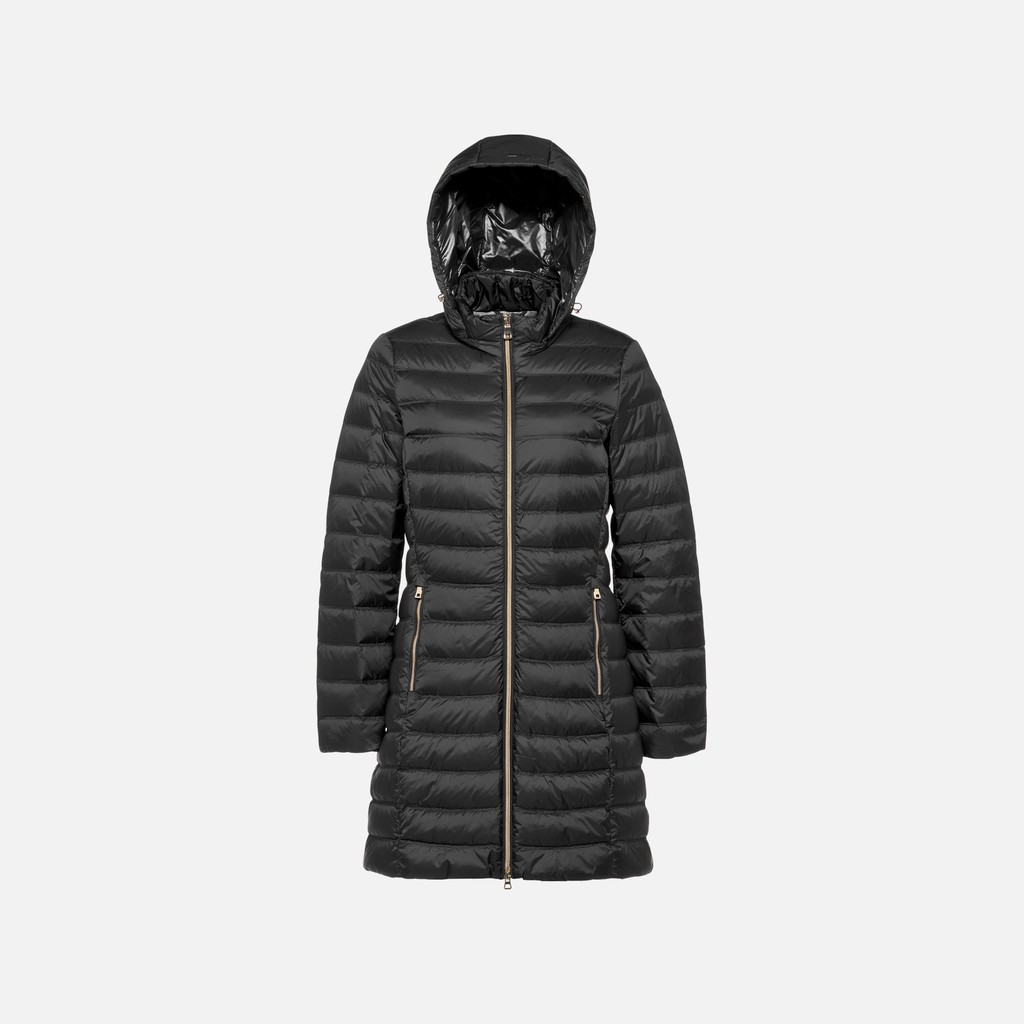 Full-length quilted coat JAYSEN WOMAN Black - image number 5 | GEOX