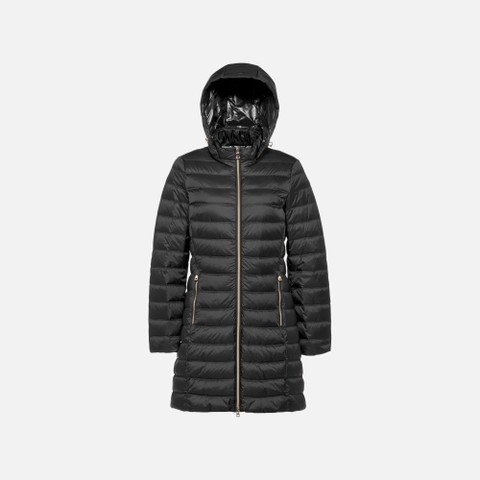 Full-length quilted coat JAYSEN WOMAN Black - image number 5 | GEOX
