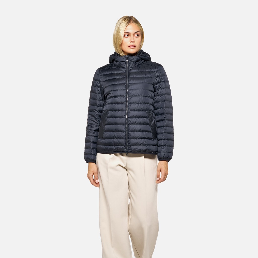 Short down jacket MYLUSE WOMAN Sky captain - image number 1 | GEOX
