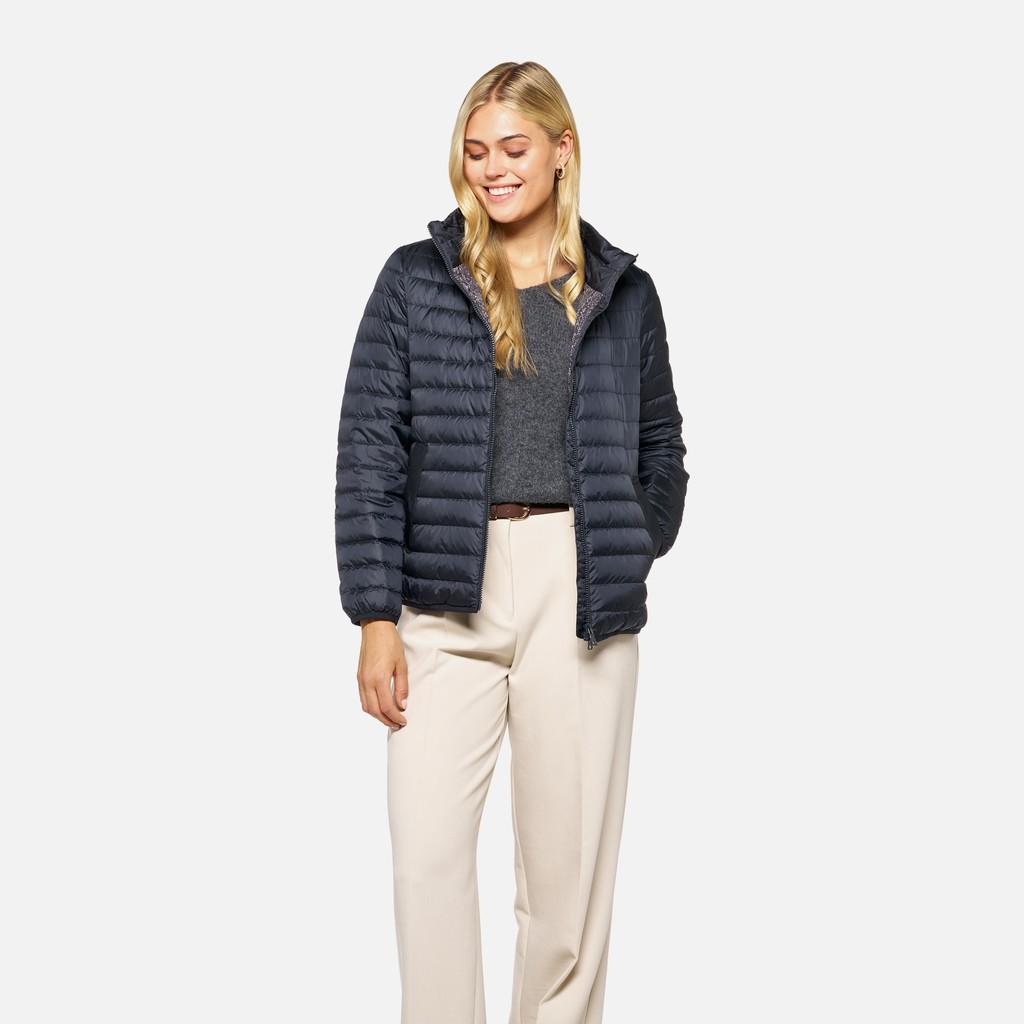 Short down jacket MYLUSE WOMAN Sky captain - image number 0 | GEOX