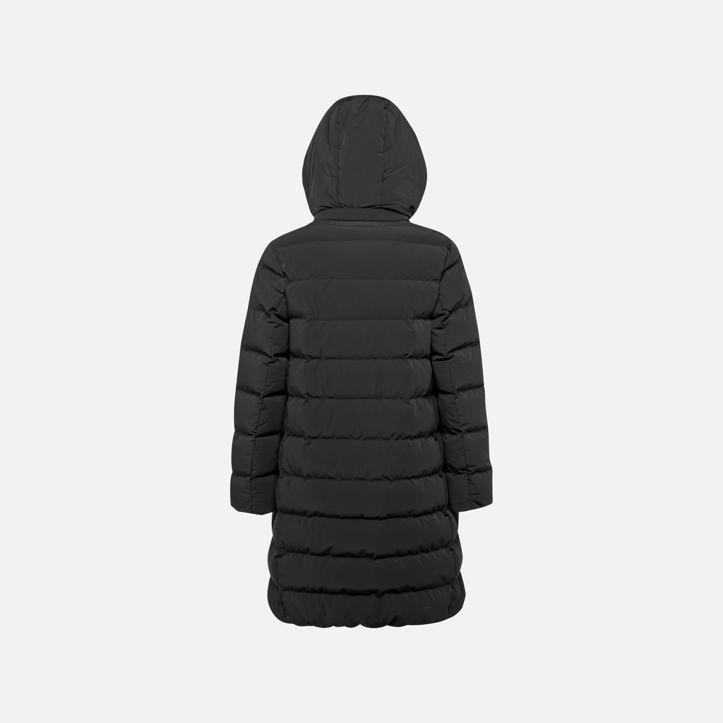Full-length quilted coat DAMIANA WOMAN Black - image number 3 | GEOX