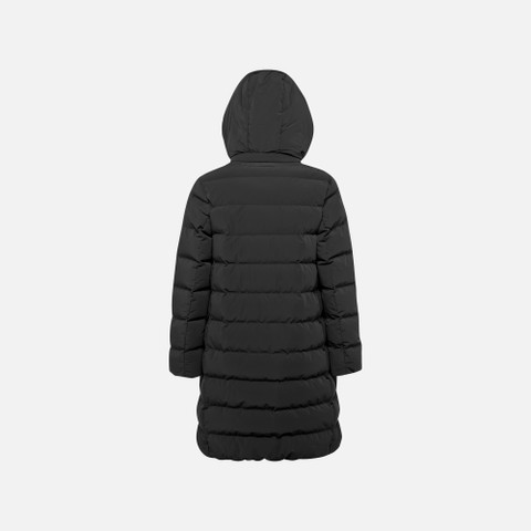 Full-length quilted coat DAMIANA WOMAN Black - image number 3 | GEOX