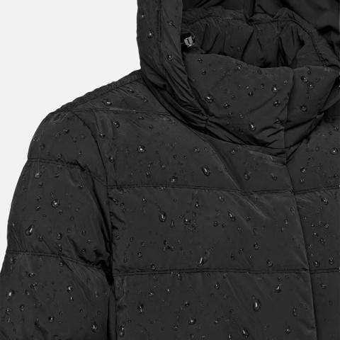 Full-length quilted coat DAMIANA WOMAN Black - image number 8 | GEOX