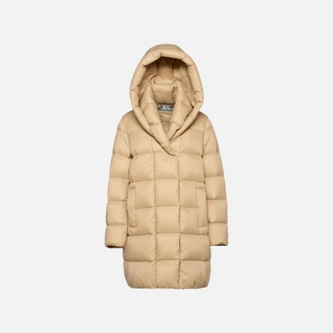 Full-length quilted coat EMMELENY WOMAN Nougat - image number 5 | GEOX
