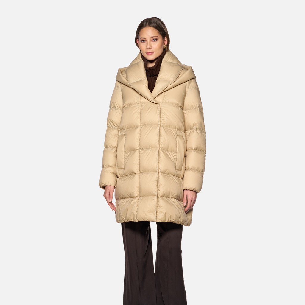 Full-length quilted coat EMMELENY WOMAN Nougat - image number 2 | GEOX