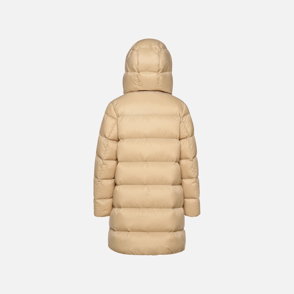 Full-length quilted coat EMMELENY WOMAN Nougat - image number 7 | GEOX