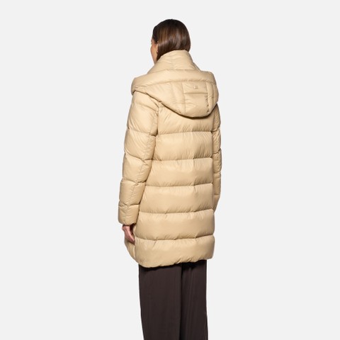 Full-length quilted coat EMMELENY WOMAN Nougat - image number 3 | GEOX