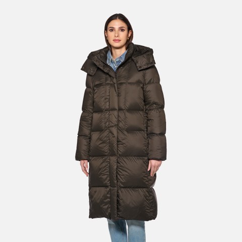 Full-length quilted coat ARLARA WOMAN Delicioso - image number 1 | GEOX