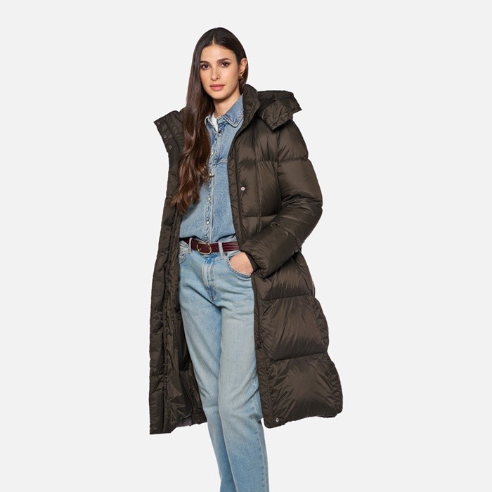 Full-length quilted coat ARLARA WOMAN Delicioso | GEOX