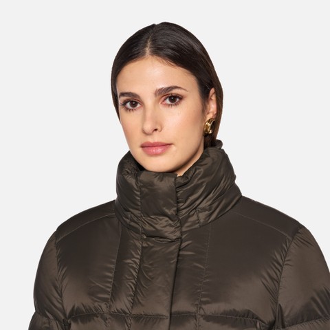Full-length quilted coat ARLARA WOMAN Delicioso - image number 3 | GEOX