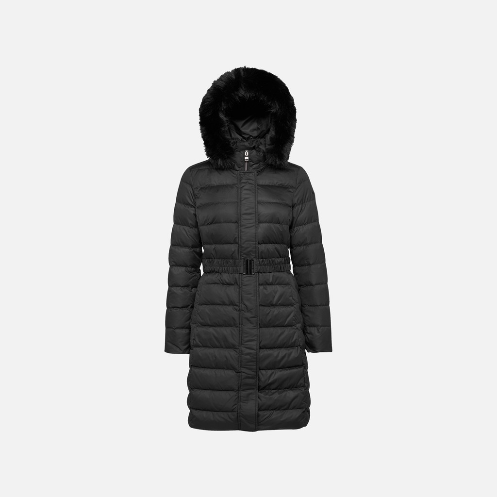 Lang donsjack CATRIA DAMES Zwart - image number 1 | GEOX