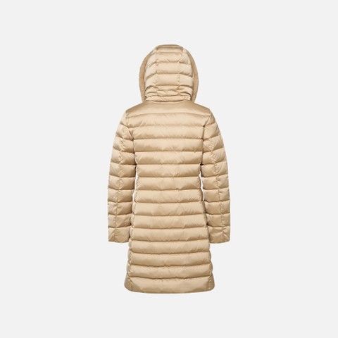 Full-length quilted coat BETTANIE WOMAN Nougat - image number 7 | GEOX