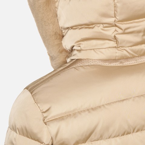 Full-length quilted coat BETTANIE WOMAN Nougat - image number 8 | GEOX