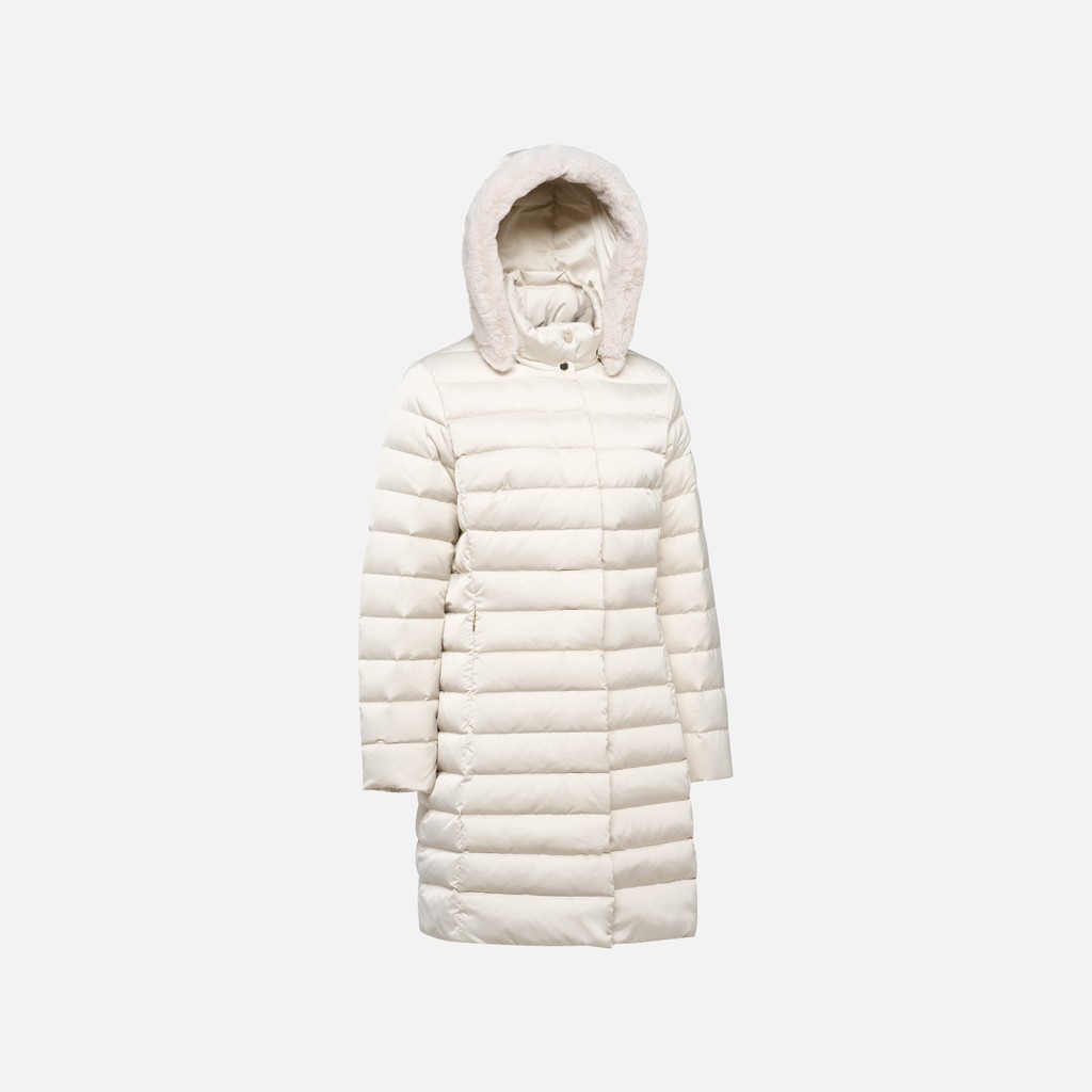 Full-length quilted coat BETTANIE WOMAN Mid Moonbeam - image number 2 | GEOX