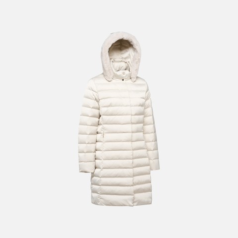 Full-length quilted coat BETTANIE WOMAN Mid Moonbeam - image number 2 | GEOX
