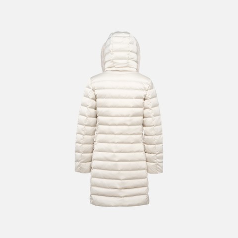 Full-length quilted coat BETTANIE WOMAN Mid Moonbeam - image number 3 | GEOX