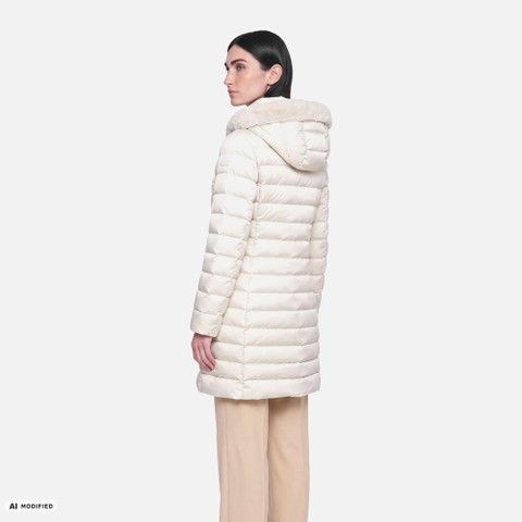 Full-length quilted coat BETTANIE WOMAN Mid Moonbeam - image number 2 | GEOX