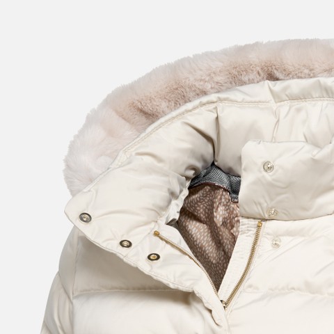 Full-length quilted coat BETTANIE WOMAN Mid Moonbeam - image number 5 | GEOX