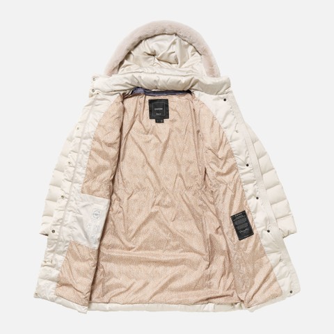 Full-length quilted coat BETTANIE WOMAN Mid Moonbeam - image number 6 | GEOX