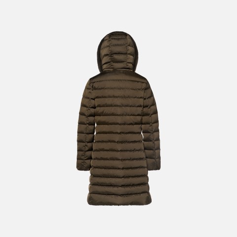 Doudoune longue BETTANIE FEMME Marron fonc&eacute; - image number 7 | GEOX