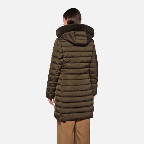 Doudoune longue BETTANIE FEMME Marron fonc&eacute; - image number 2 | GEOX