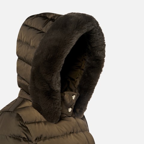 Doudoune longue BETTANIE FEMME Marron fonc&eacute; - image number 9 | GEOX