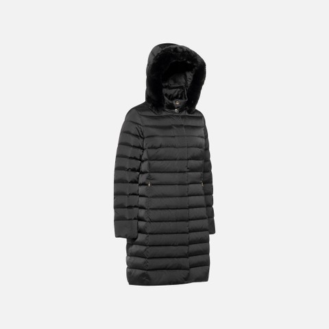 Full-length quilted coat BETTANIE WOMAN Black - image number 6 | GEOX