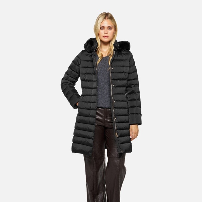 Full-length quilted coat BETTANIE WOMAN Black | GEOX