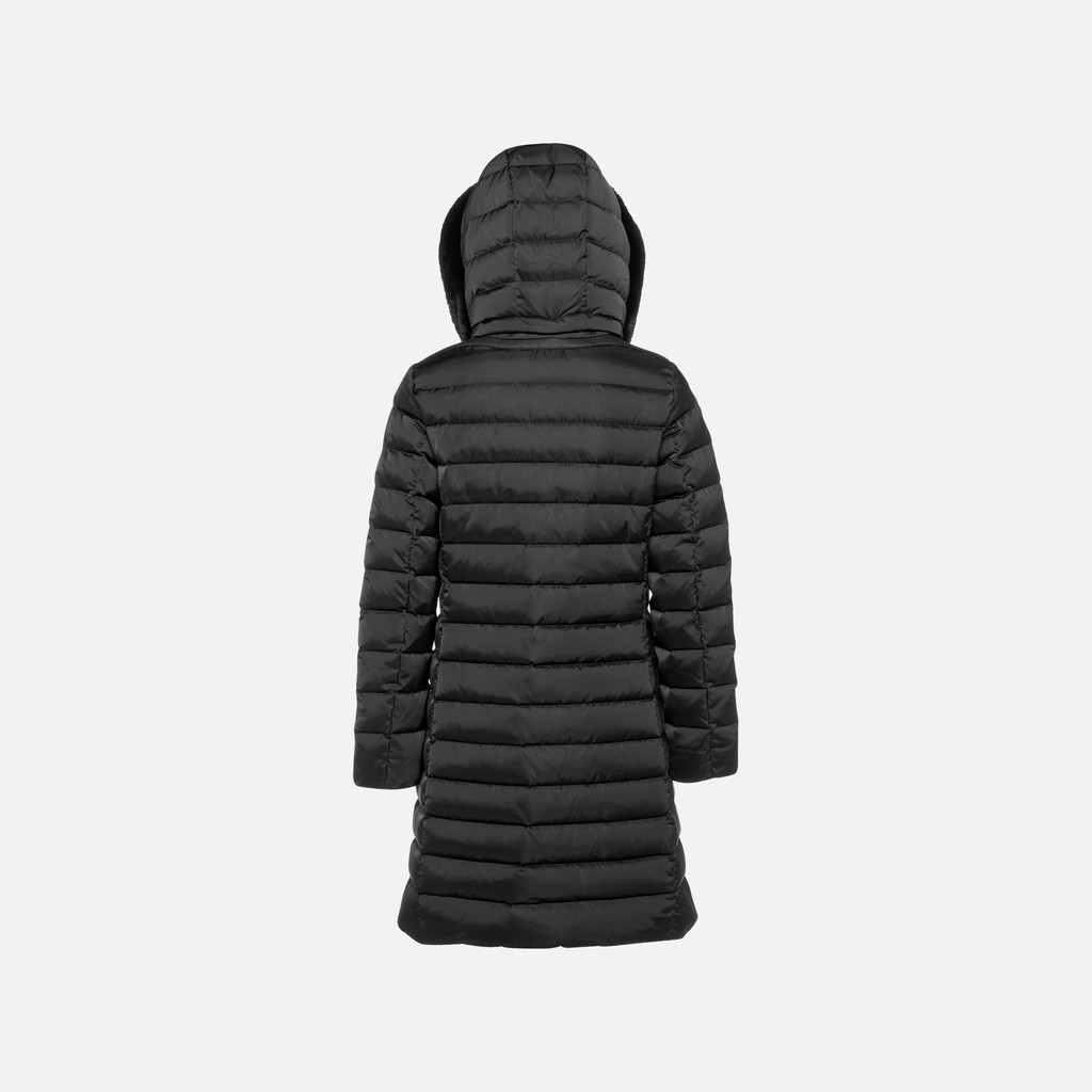 Full-length quilted coat BETTANIE WOMAN Black - image number 7 | GEOX
